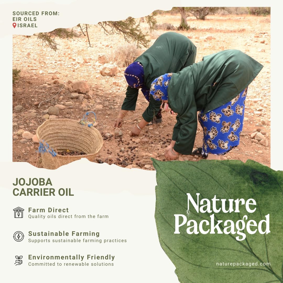 Jojoba Oil - Direct from EIR Oils' Farm in Israel - 100% Pure Carrier Oil for Hair, Face, and Skin - Hand-Picked, Cold-Pressed Carrier Oil (8oz)