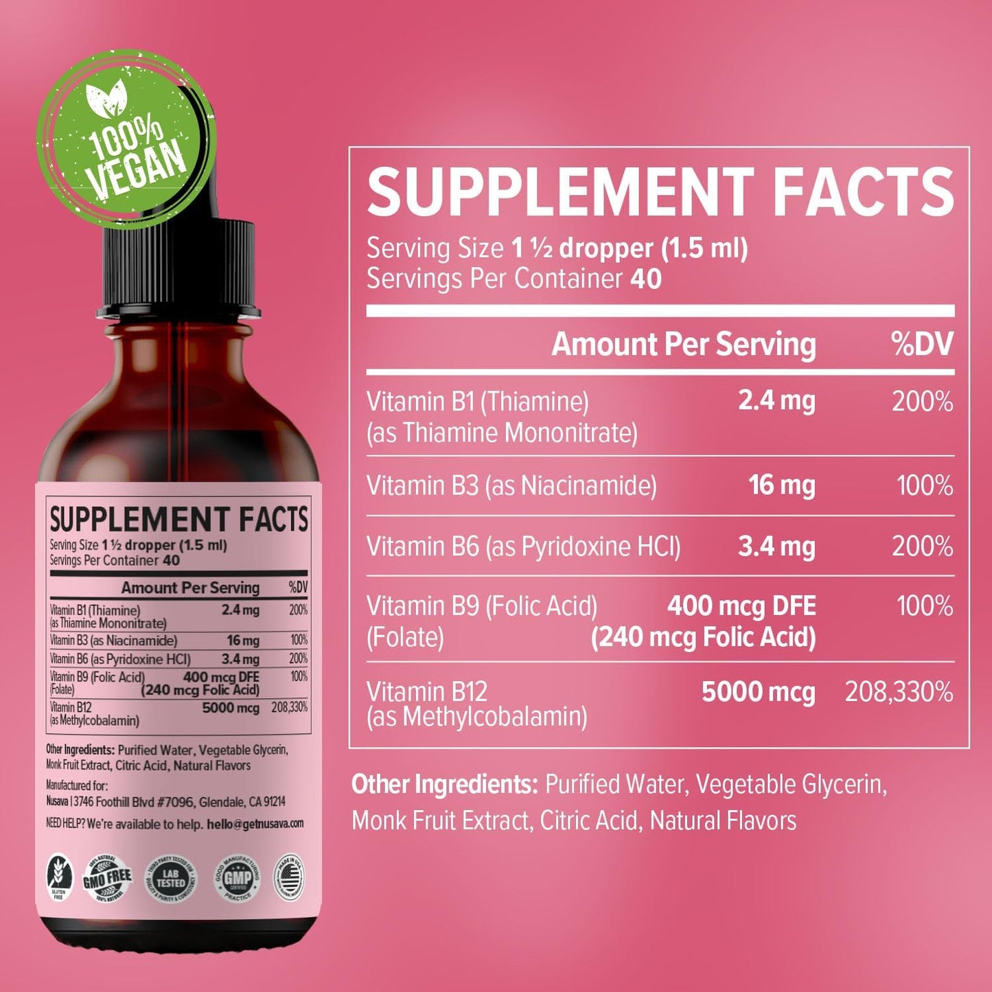 (4 Pack) Vitamin B12 and B6 Liquid Drops, B12 Sublingual Vitamin B Complex - B 12 Vitamin 5000mcg - B12 Methylcobalamin for Energy, Brain, and Heart Support with 27,200 mcg, Strawberry, 80 Servings