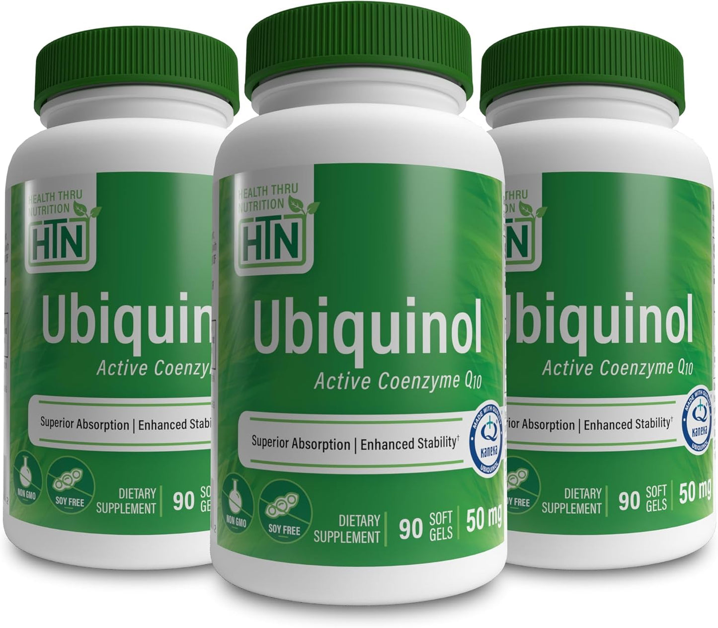 Ubiquinol 50mg (Pack of 3 90 Softgels Bottles) as Kaneka QH Reduced CoQ-10 | Stabilized - 3rd Party Tested | Enhanced Bioavailability | Cardiovascular & Mitochondria Function Support | Non-GMO
