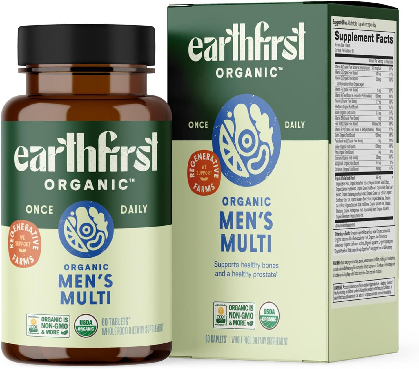 Prenatal Women’s Multivitamin and Men’s Daily Multivitamin, His and Hers Family Bundle, Complete Daily Organic Support, 60 Count