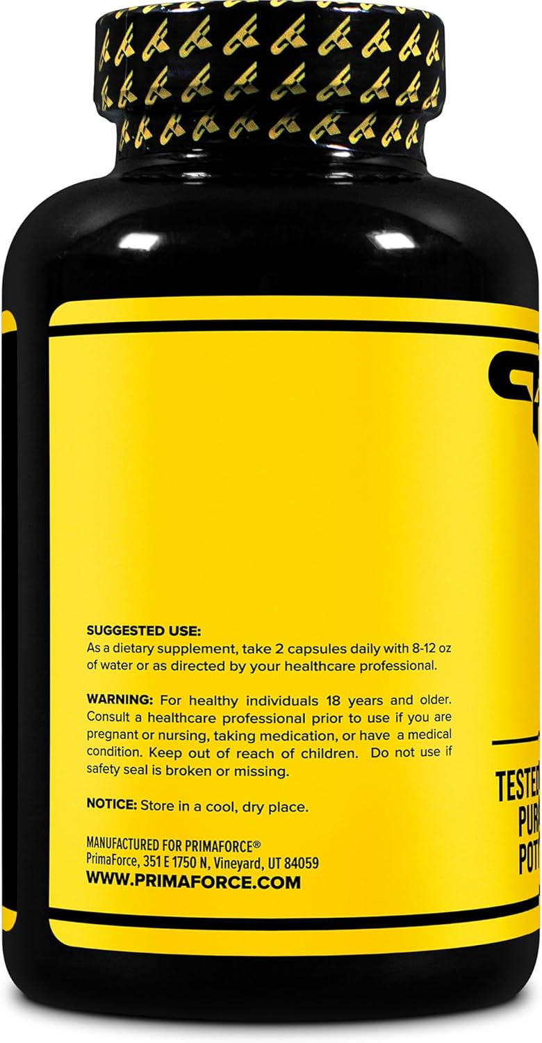 Primaforce Fenugreek Seed Capsules (180 Capsules / 1350mg Per Serving, 2 Capsule Servings) - Premium Herbal Supplement for Men and Women, Non-GMO, Gluten Free Supplement