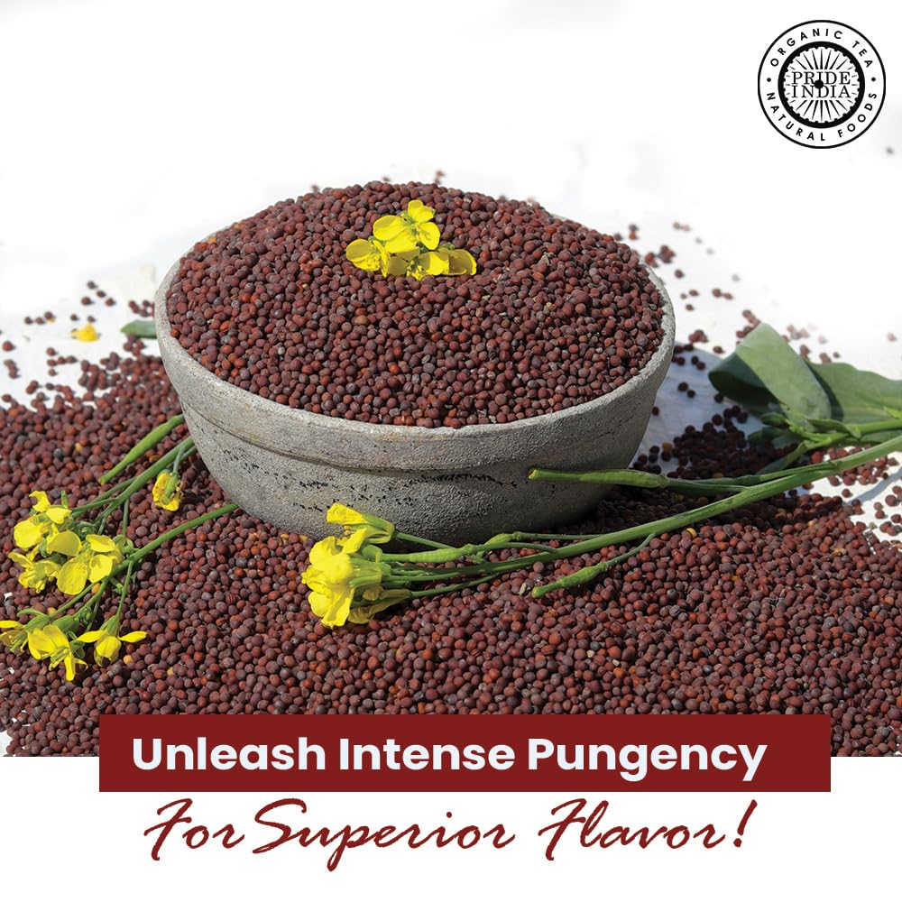 Pride of India – Black Mustard Seed – Gourmet & Vegan Indian Spice – Pungent/Spicy Flavor – Dry Seasoning - Gluten & GMO Free – Easy to Use – 3oz. Small Dual Sifter Bottle