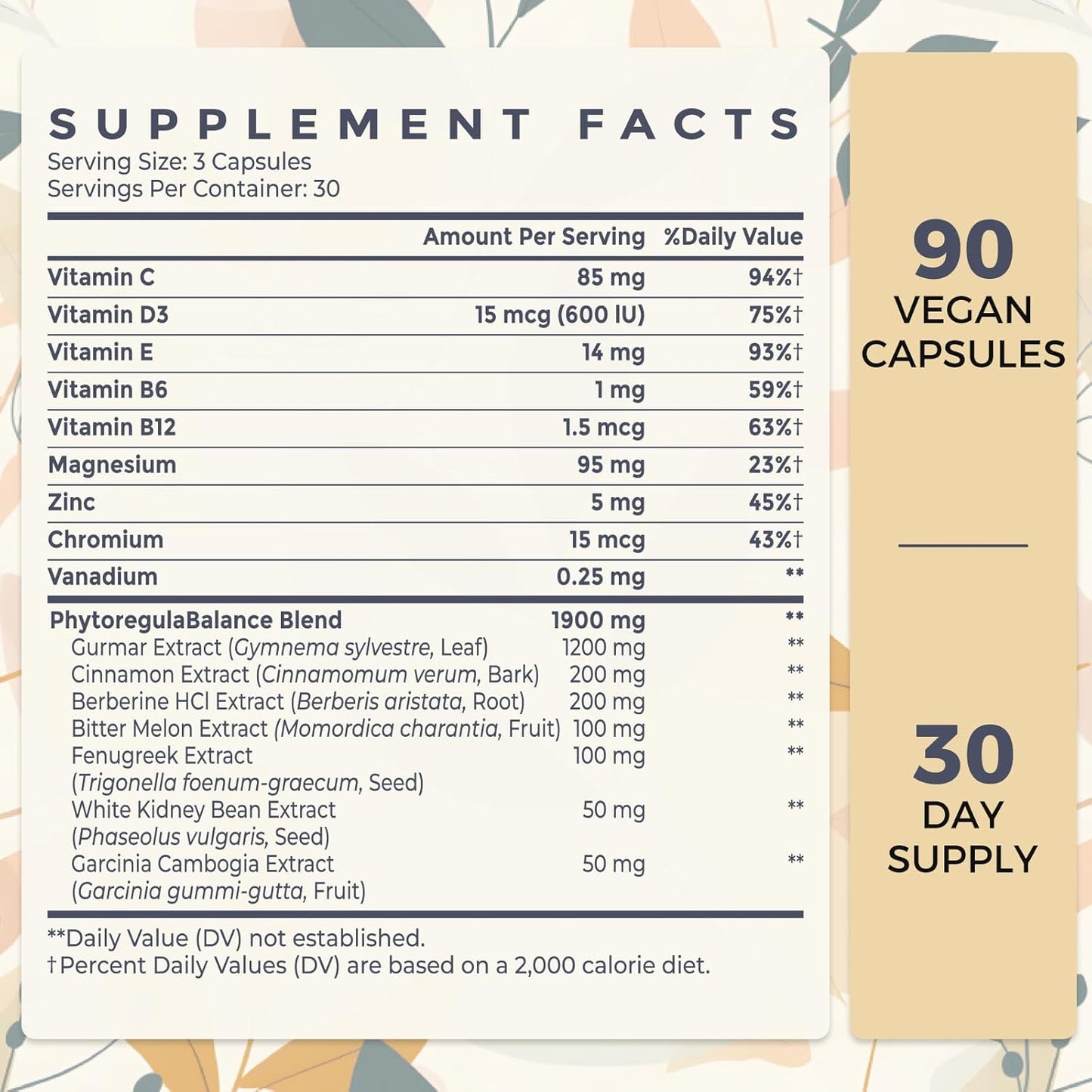 16 in 1 Blxxd Sugr Effective Gymnema Sylvestre Supplement 2100MG | with Berberine, Cinnamon, Bitter Melon | Vitamins, Magnesium & Chromium | 90 Vegan Capsules Capsules