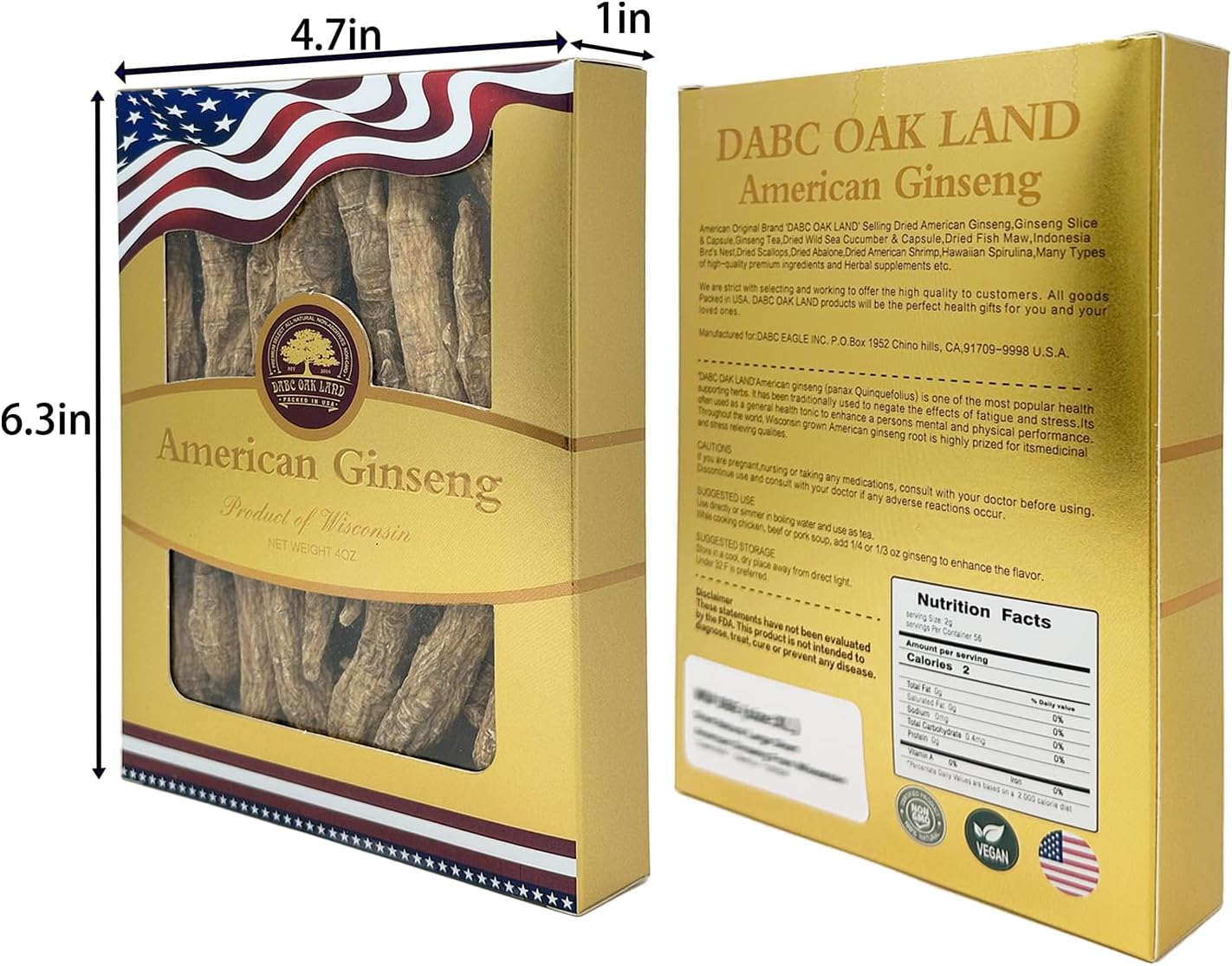 2 Boxes of American Ginseng Slices from Wisconsin,American Wisconsin Ginseng Slices Root for Tea, Energy for Men Women Mental Health Boosts Immunity, Gluten Free, 花旗參/西洋參Small Round 2Boxes of 4oz, 8oz
