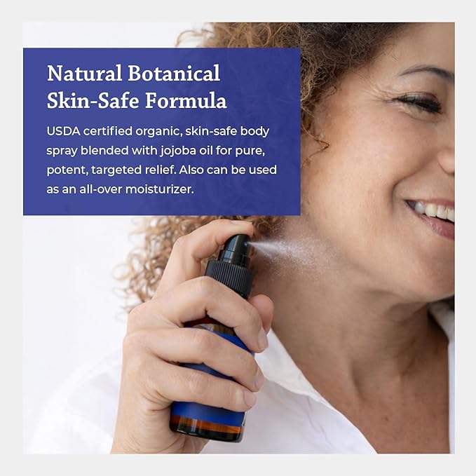 Silk Road Organic Peppermint Essential Oil Spray, USDA Certified, for Nausea, Morning Sickness, Focus & Head Tension - 1 Oz. Aromatherapy Spray