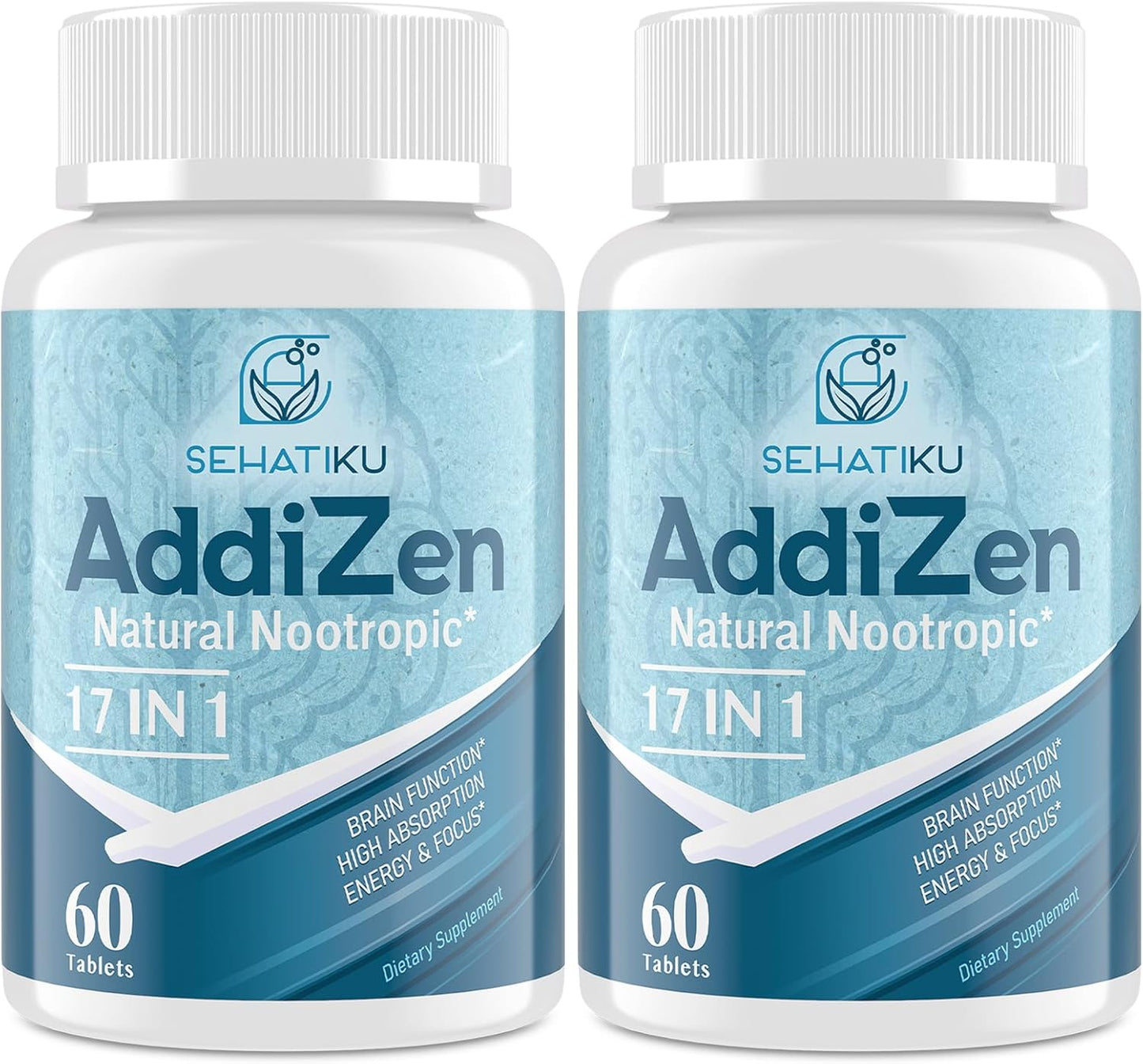 17-in-1 Brain Supplement for Memory and Focus | Natural Nootropics Brain Supplement for Brain Cognition, Energy | High Absorption | L-Theanine, Phytonutrient Blend and Vitamins B6, B12 | 2 Bottles