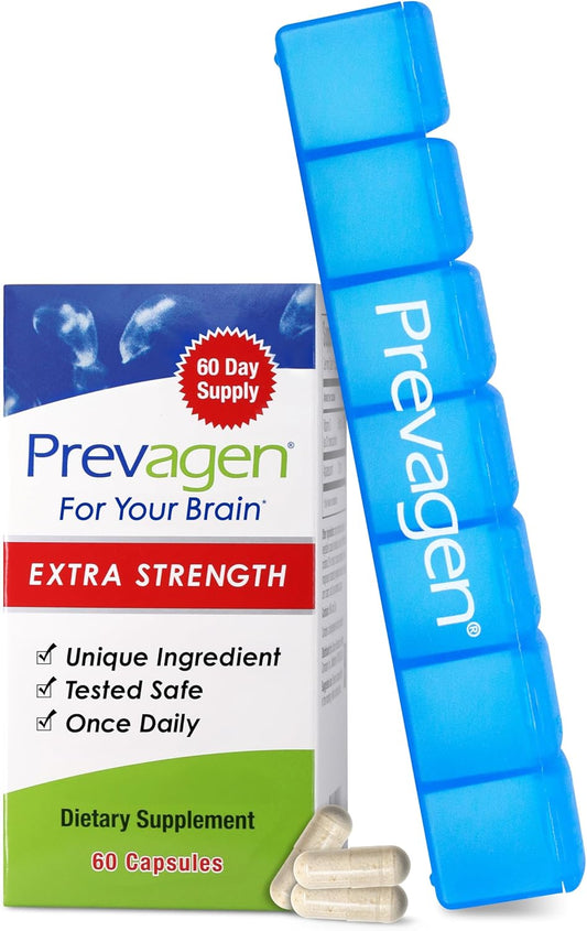 Prevagen Extra Strength - 60 Capsules (2 Month Supply) | Formulated for Your Brain | 20mg of Apoaequorin Plus Vitamin D3 with 7-Day Pill Minder