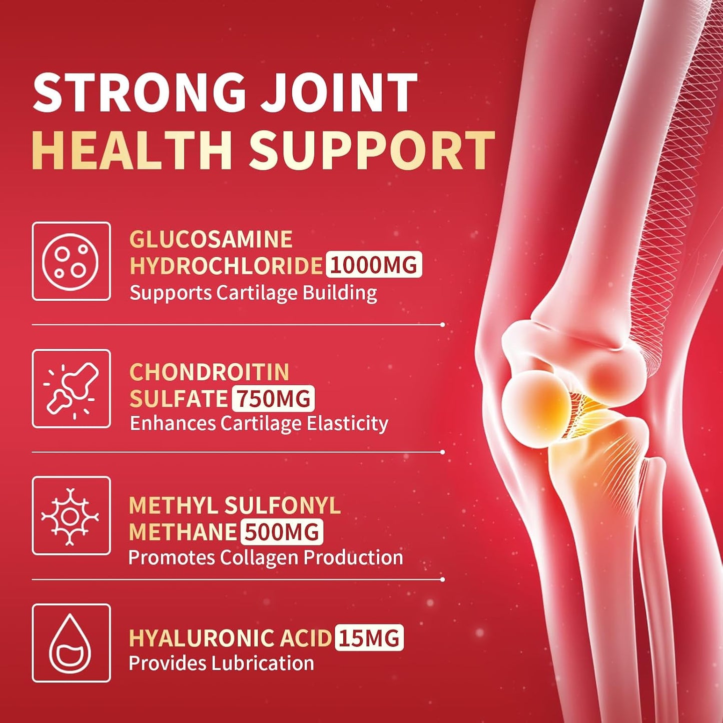 2 Pack Glucosamine Chondroitin Gummies, Glucosamine 1000mg, Chondroitin 750mg with MSM, Turmeric, Quercetin, Vitamin E, Calcium - Joint Health Support Supplement for Men & Women, Raspberry