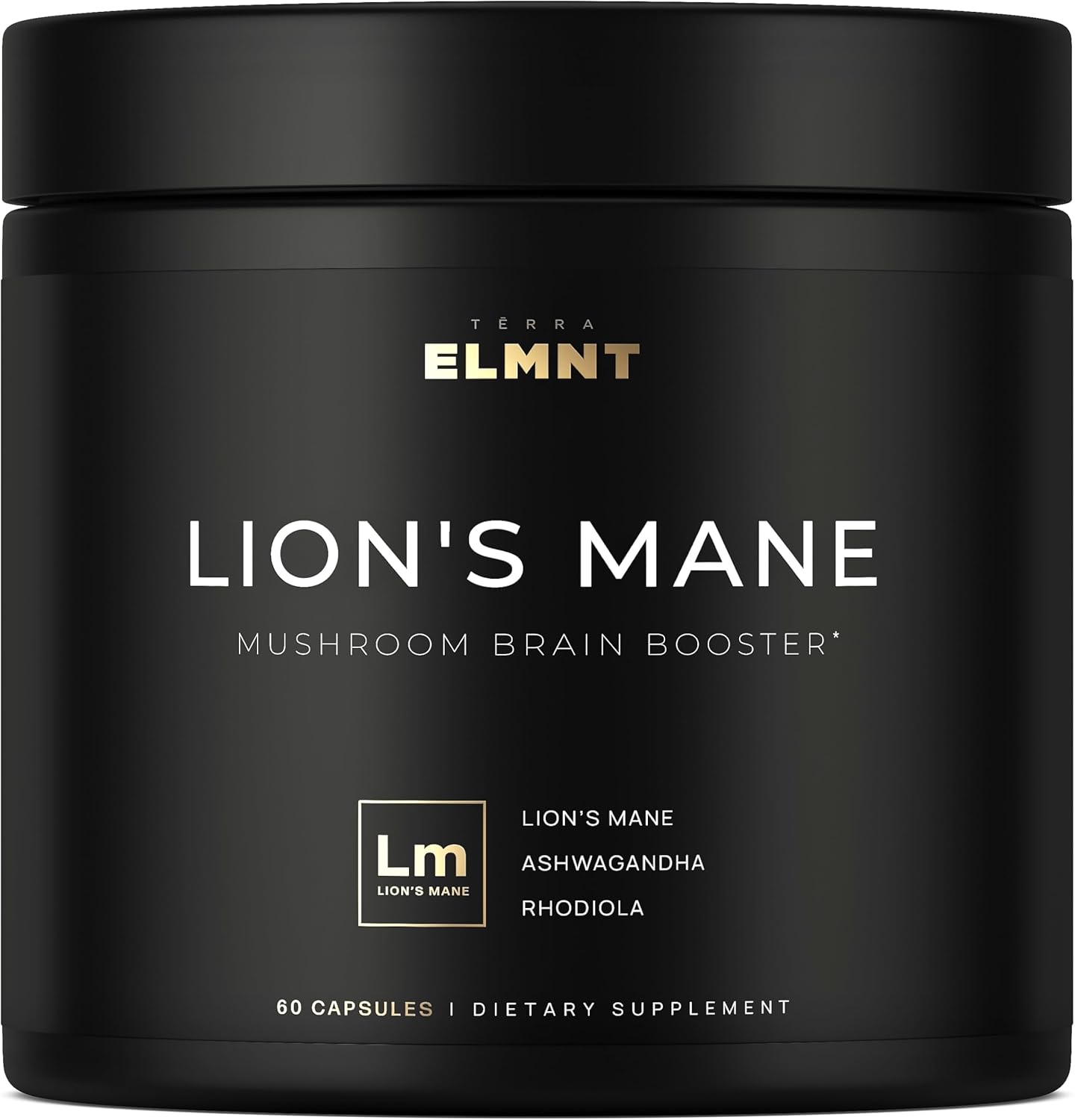 20,000mg 16x Strength Lions Mane Supplement Capsules Super Nootropic w. Ashwagandha & Rhodiola - Highest Potency Lion's Mane Mushroom Extract 50% Polysaccharides Brain Supplements for Memory and Focus