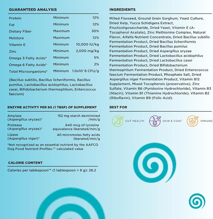 Dinovite Probiotic Supplement for Dogs, Omega 3, Hot Spot Relief, Skin & Coat Supplement, 90 Day Supply for Large Dogs