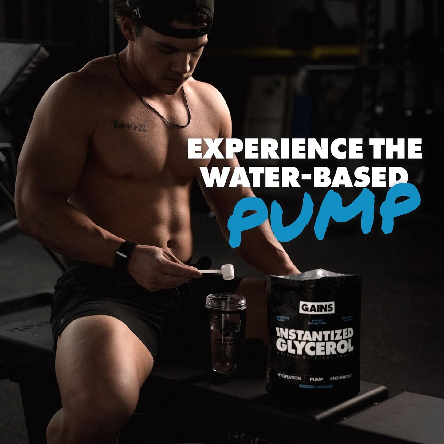 Gains in Bulk Instantized Glycerol Powder, Pre Workout Formula for Muscle Recovery, Pump and Hydration Support, Workout Supplement for Men and Women, Sugar Free, Non-Clumping, Unflavored, 80 Servings