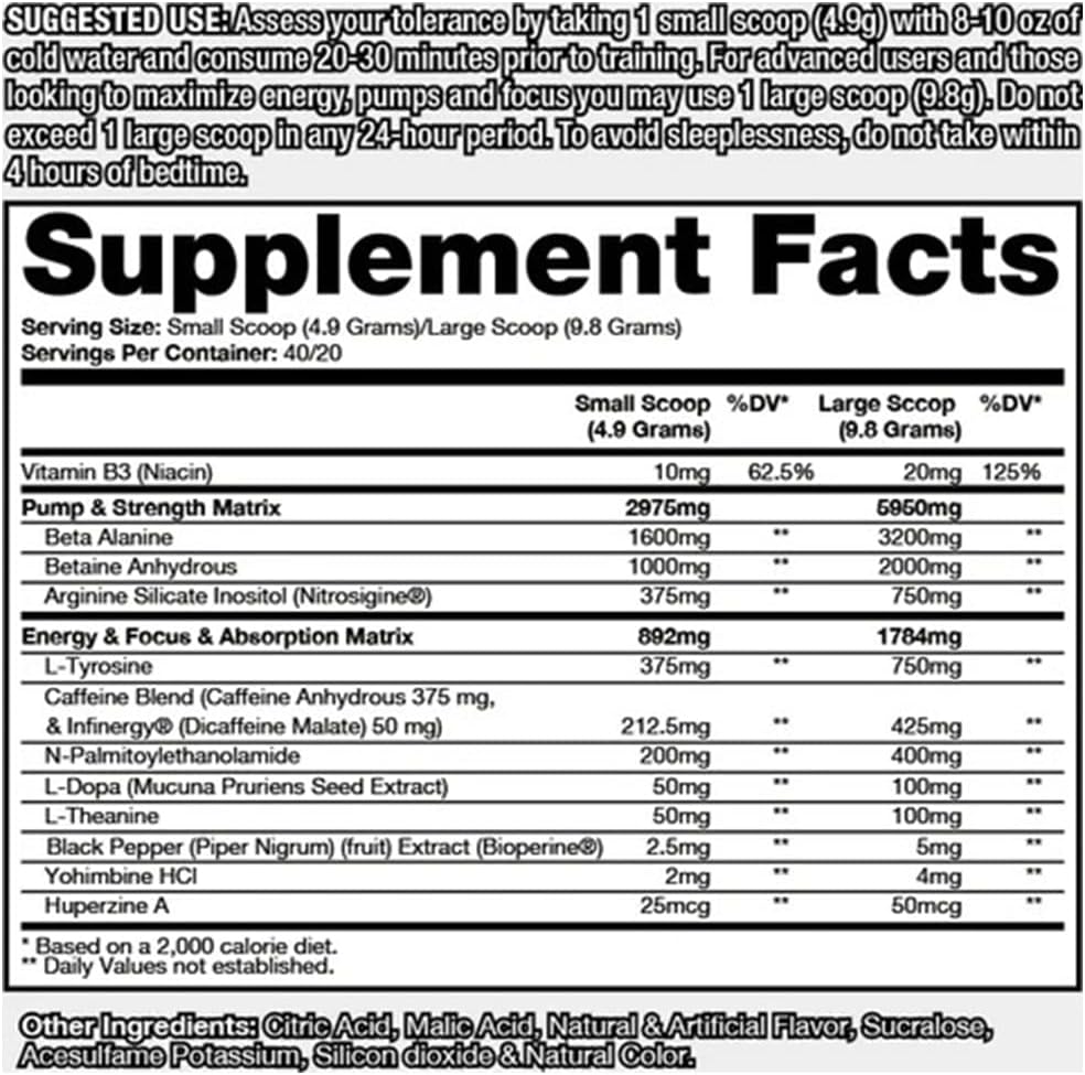DRAGON PHARMA Venom Extreme Potency Pre-Workout, Laser Sharp Focus + Energy, Intense Performance, Proven Ingredients for Enhanced Vasodilation & Endurance (40 Servings, Tamarindo Aqua Fresca)