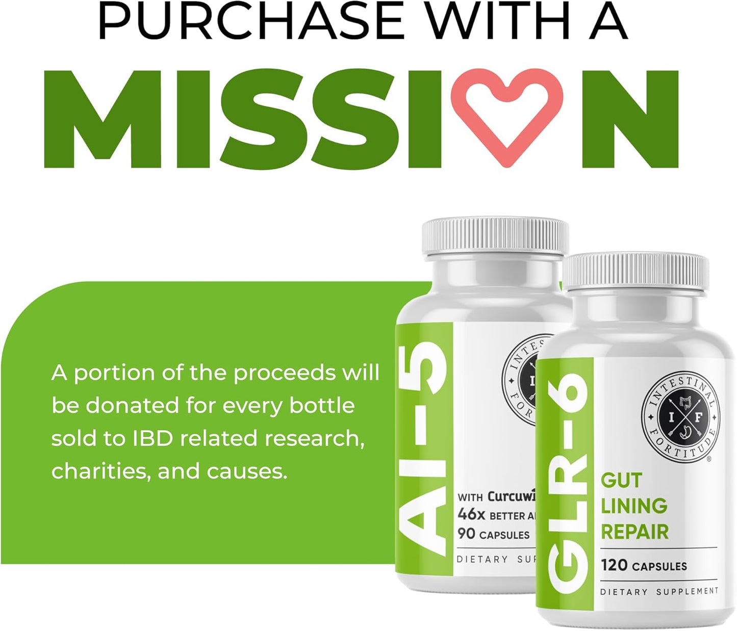 Intestinal Fortitude AI-5 & GLR-6 Digestive Health Supplement Bundle w/Glutamine, Turmeric, Curcumin for Gut Health Capsule Supplement & Support Digestive Health, Non-GMO, Dairy Free - 30-Day Supply