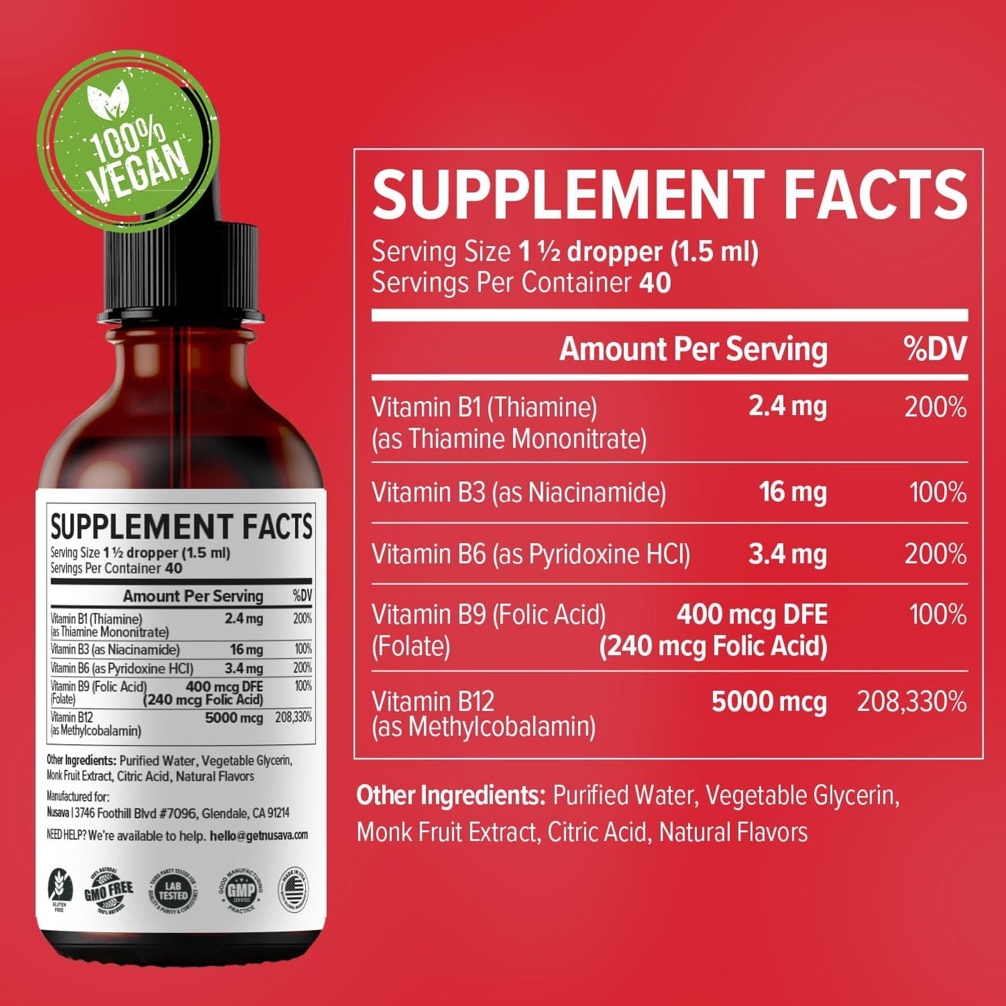 (4 Pack) Vitamin B12 and B6 Liquid Drops, B12 Sublingual Vitamin B Complex - B 12 Vitamin 5000mcg - B12 Methylcobalamin for Energy, Brain, and Heart Support with 27,200 mcg, Raspberry, 80 Servings