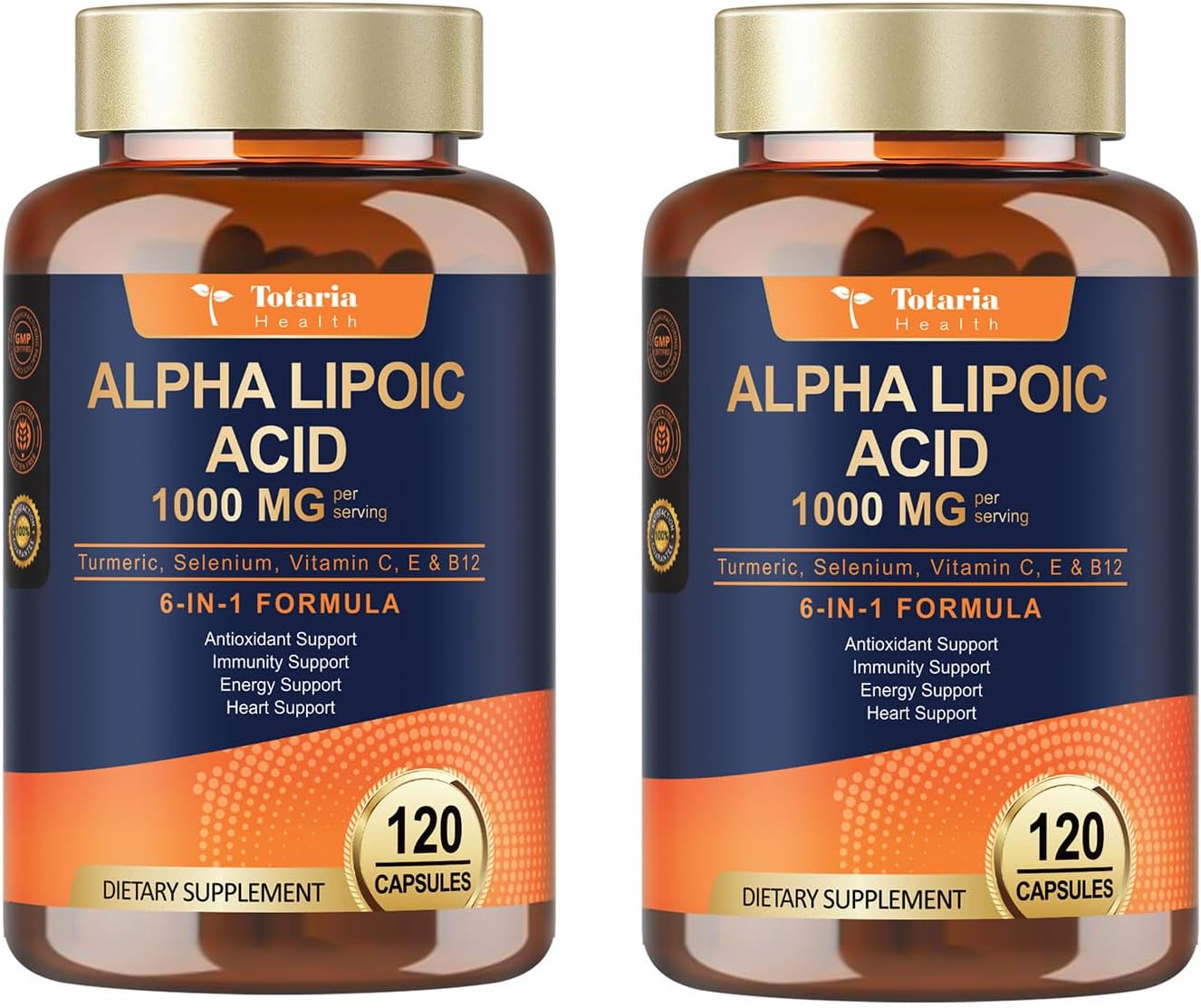 2 Packs Alpha Lipoic Acid 1000mg Antioxidant Supplement Capsules for Neuropathy Support Supplement Nerve Health, Liver Detox, Antioxidant, Metabolism and Cell Energy, Anti-Aging - Non-GMO, Gluten Free