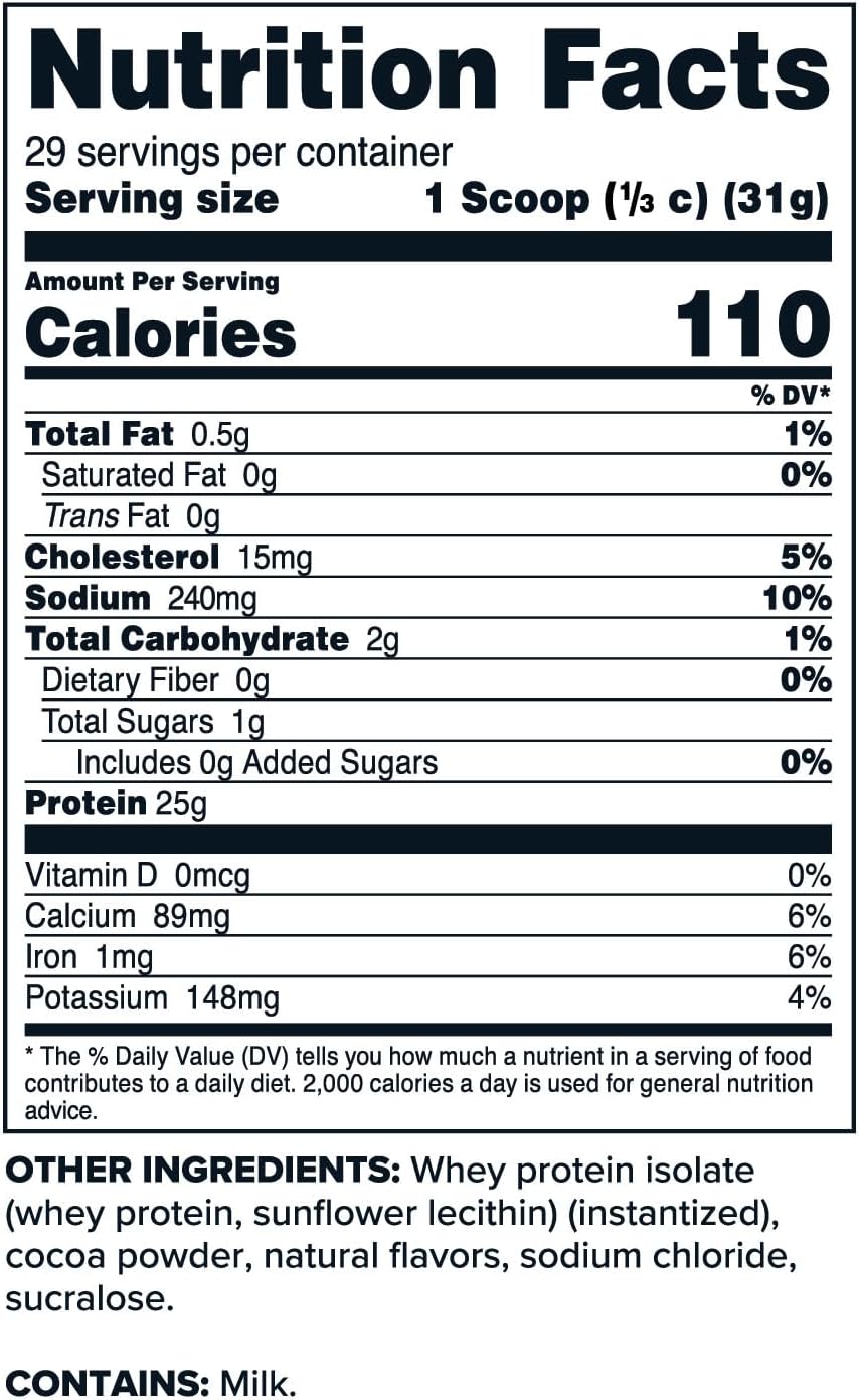 Primaforce Whey Protein Isolate Powder (Chocolate, 2 lbs) - Non-GMO, Gluten Free