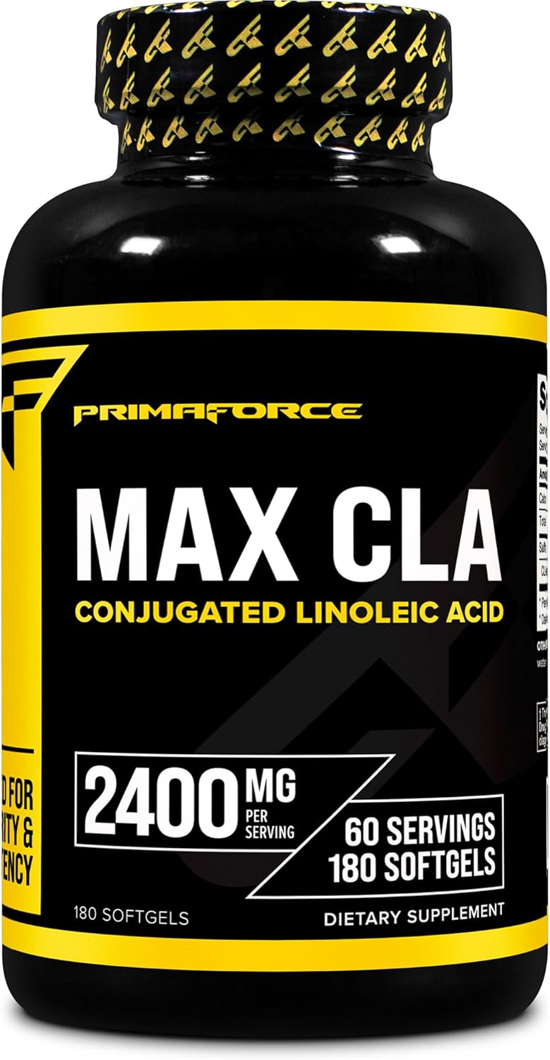 Primaforce CLA 2400 mg per Serving (180 softgels) - Max CLA - for Men and Women, Non-Stimulating, GMO Free & Gluten Free