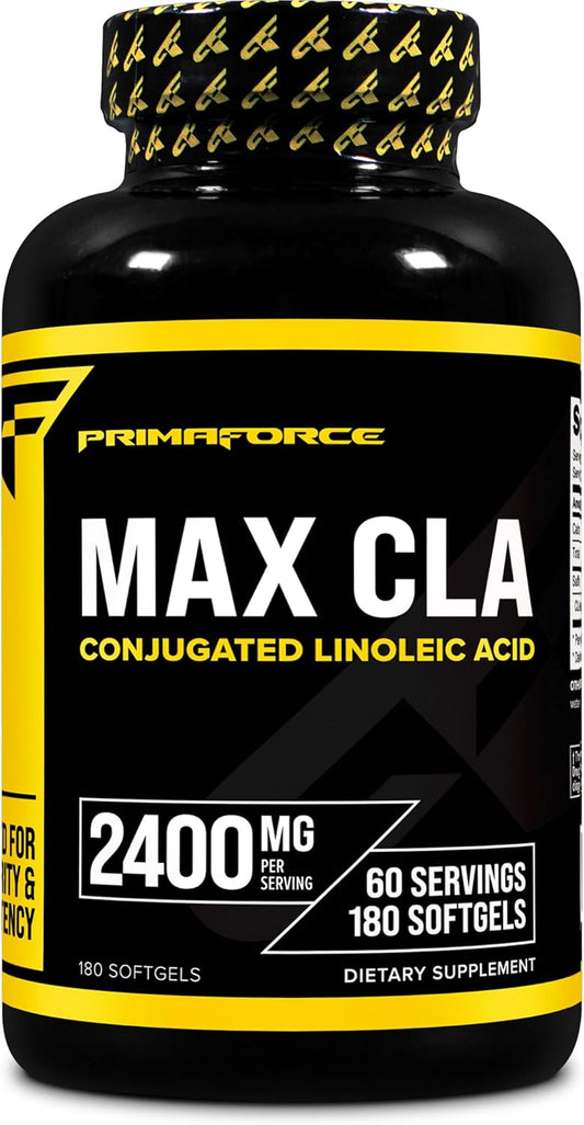 Primaforce CLA 2400 mg per Serving (180 softgels) - Max CLA - for Men and Women, Non-Stimulating, GMO Free & Gluten Free