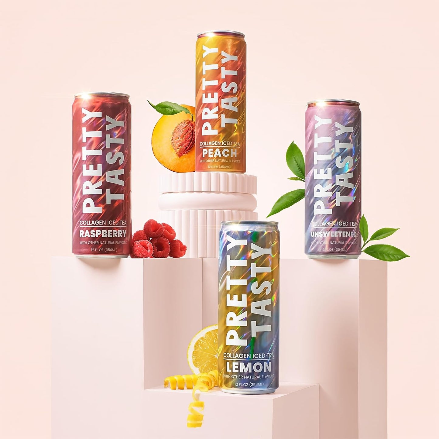 Pretty Tasty Radiance Collagen Tea - Beauty and Wellness - 10g Collagen Peptides Mix - (12 Pack) Variety