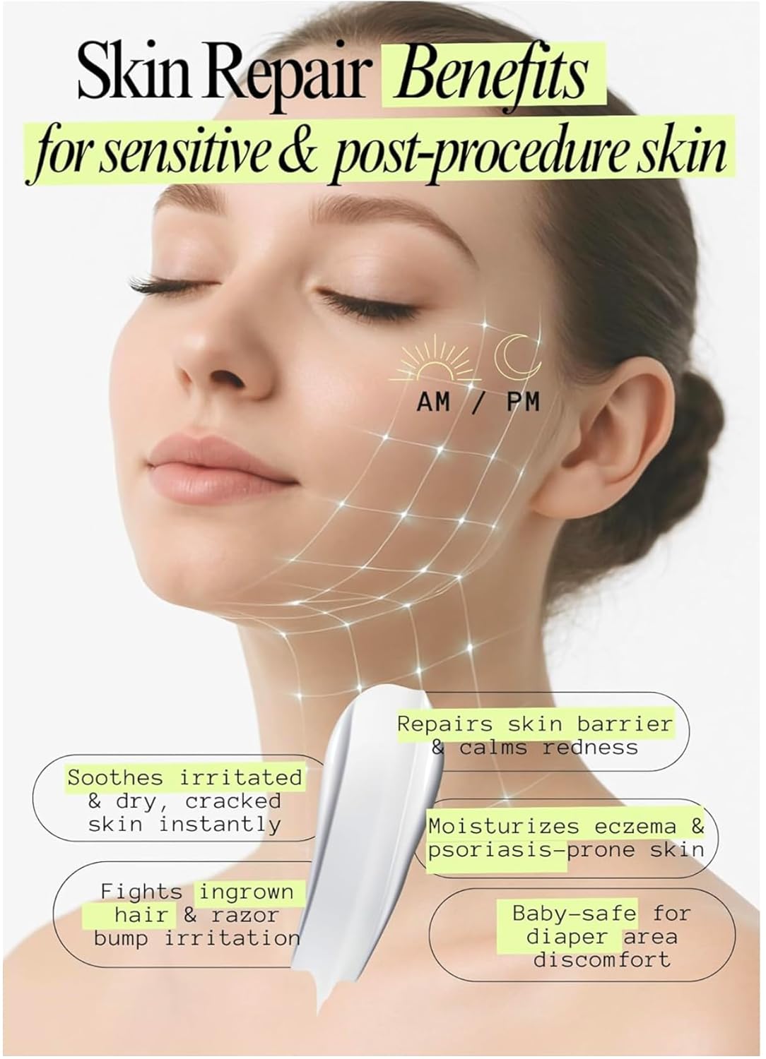 10% Panthenol Cream Forte with Ceramides & Centella Asiatica – Intensive Skin Repair for Redness, Acne, Burns, Tattoos & Post-Procedure Care – Aloe Vera + Hyaluronic Acid, 3.4 oz