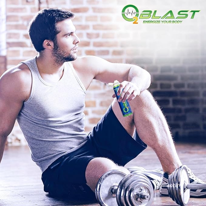 O2 Blast - Pure Oxygen Supplement - Filled with 99.99% Pure Oxygen to Support Fast Recovery, Increase Stamina & Enhanced Focus for High Altitude & Action Sports, 10L Portable Can Flip-Top Cap, 3-Pack