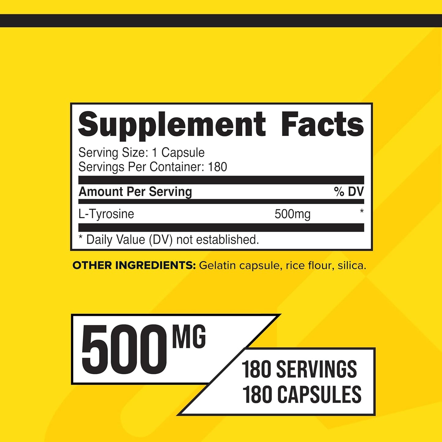 Primaforce L-Tyrosine Capsules 180 Capsules, 500 mg Per Serving