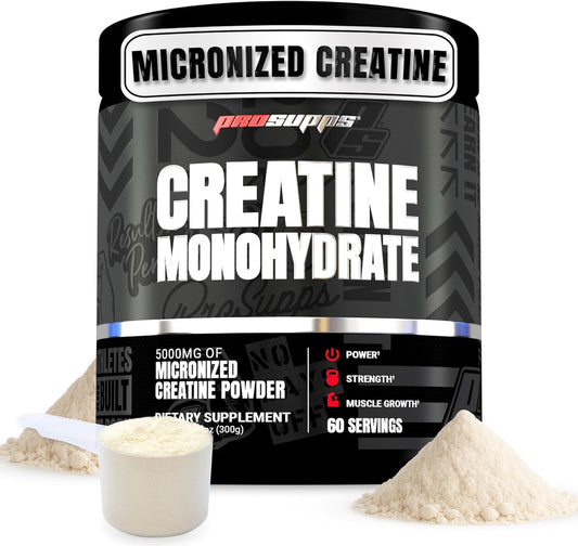 PROSUPPS Creatine Monohydrate Powder for Men & Women, Unflavored - 5000,mg of Micronized Creatine - Gym Workout Supplement for Muscle Gain & Recovery - Sugar-Free, Soy & Gluten-Free - 60 Servings