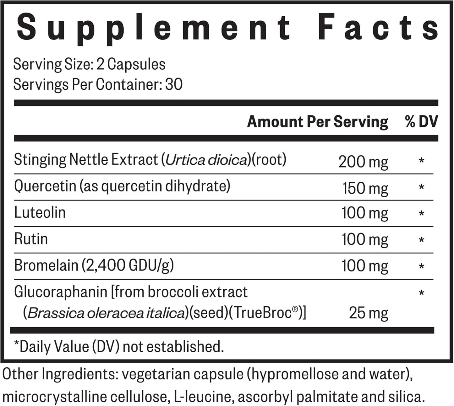Seeking Health HistaminX, Histamine Support with Bioflavonoids, Natural Nettle, Quercetin, Rutin, Bromelain, for Immune System and Inflammation Support, Seasonal Support, Vegetarian (60 Capsules)