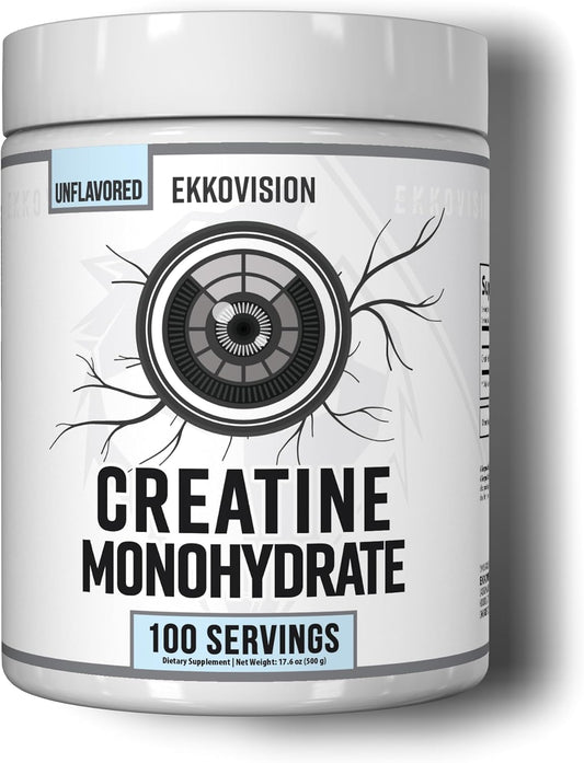 Creatine Monohydrate Powder, Micronized, Unflavored, Pre Workout & Post Workout Supplement for Men and Women, Energy Support, Easy to Mix in Shakes, Smoothies & Beverages, 100 Servings