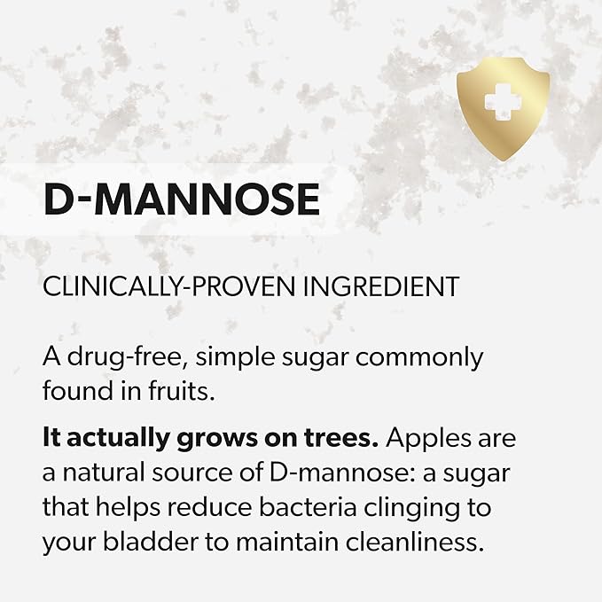 AZO D Mannose Urinary Tract Health, Cleanse, Flush & Protect The Urinary Tract, No.1 Pharmacist Recommended Brand, Clinical Strength, Non-GMO, 120 Count