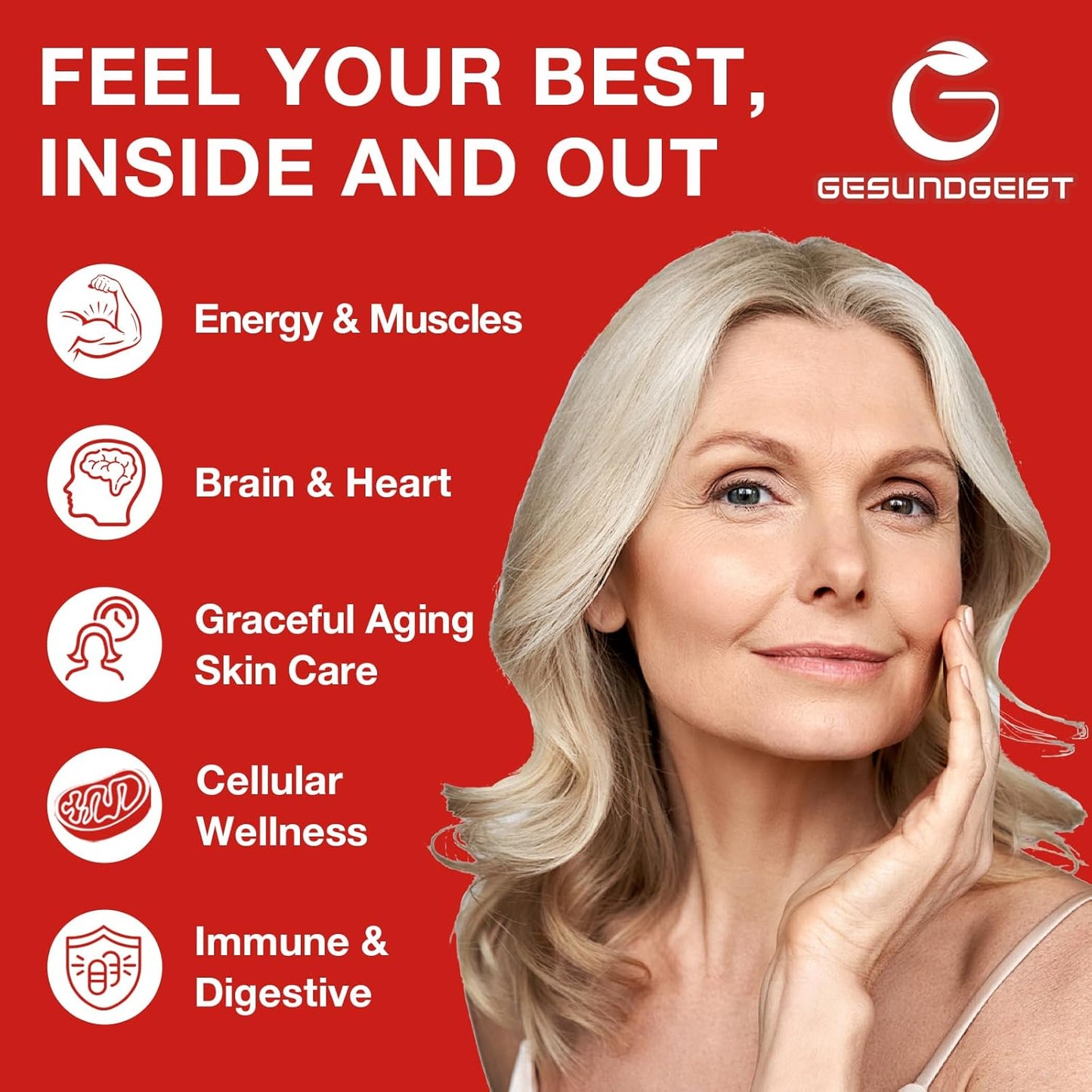 Urolithin A Supplement with CoQ10 & Resveratrol for Mitochondrial, Cellular Energy, Antioxidants & Anti-Aging – High Potency & Vegan & Gluten-Free – 120 Softgels