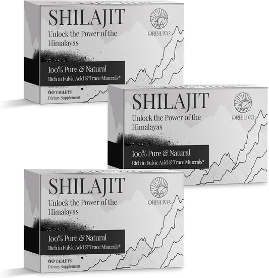 30,000 MG Shilajit Tablets, 100% Shilajit Pure Himalayan Organic, Shilajit for Men and Women Rich in Fulvic Acid & 85+ Trace Minerals, Shilajit Supplement for Energy & Immune System, 180 Count