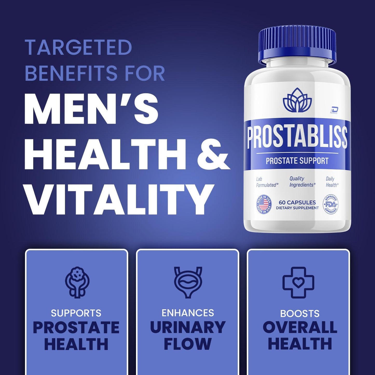 Prostabliss Supplement for Men – Prosta Bliss Pills Advanced Formula Supplements for Men Health Supplement, Reviews (3 Pack - 180 Capsules)