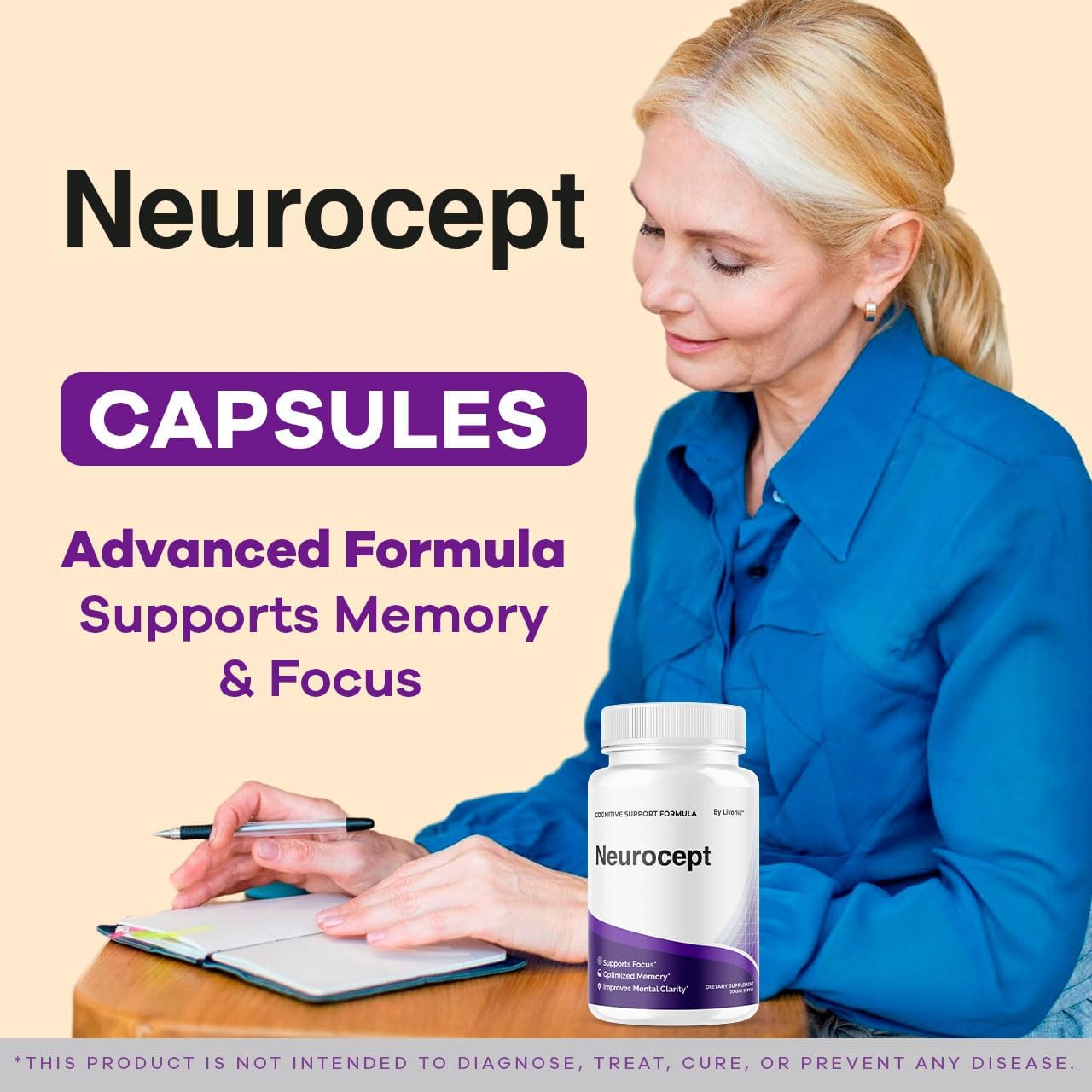 (2 Pack) Neurocept Brain Supplement Capsules - Official Neuro cept Brain & Memory Focus Support Advanced Formula, Neurocept Pills Daily Support for Overall Health & Wellness, 120 Capsules for 2 Months