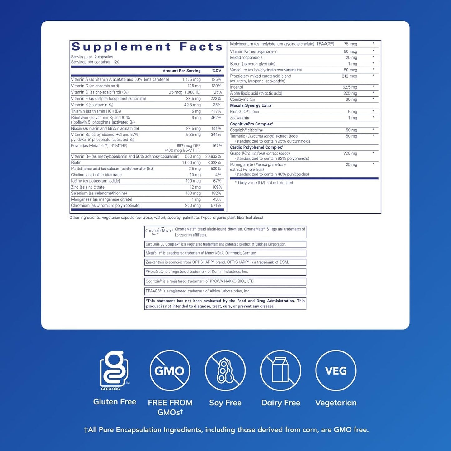 Pure Encapsulations Longevity Nutrients | Multivitamin/Mineral Complex to Support Healthy Aging, Brain Function, Eyes, Bones, and Vascular Health* | 240 Capsules