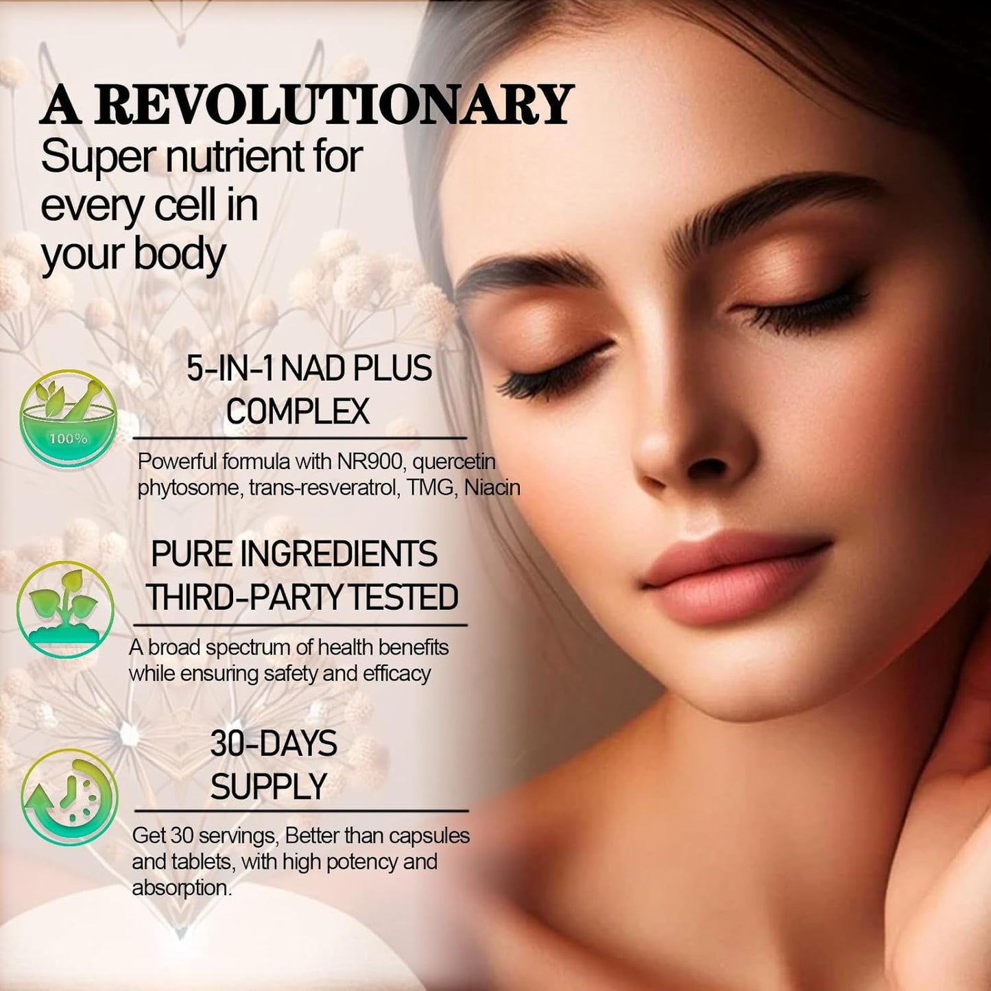 2 Pack NAD+ Supplements for Women & Men, Liposomal NAD+ Nicotinamide Riboside Resveratrol 900mg, TMG, Quercetin, Vitamin B3, Organic Liquid NAD+ Resveratrol Supplement for Longevity