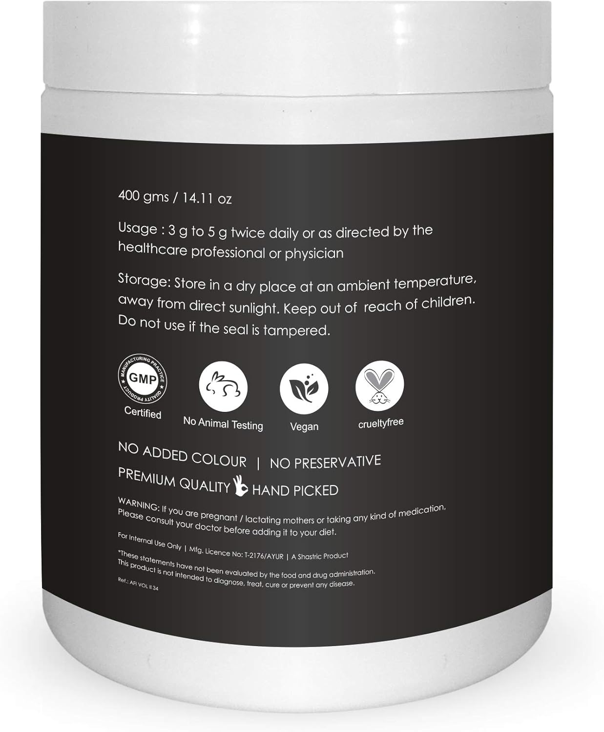 14.10 Ounce Arjuna Powder, Terminalia Arjuna Bark Supplement, Polvo de corteza de Arjuna, No Preservatives, Vegan and GMP Certified- 14.10 Ounce (400g Pack of 1)