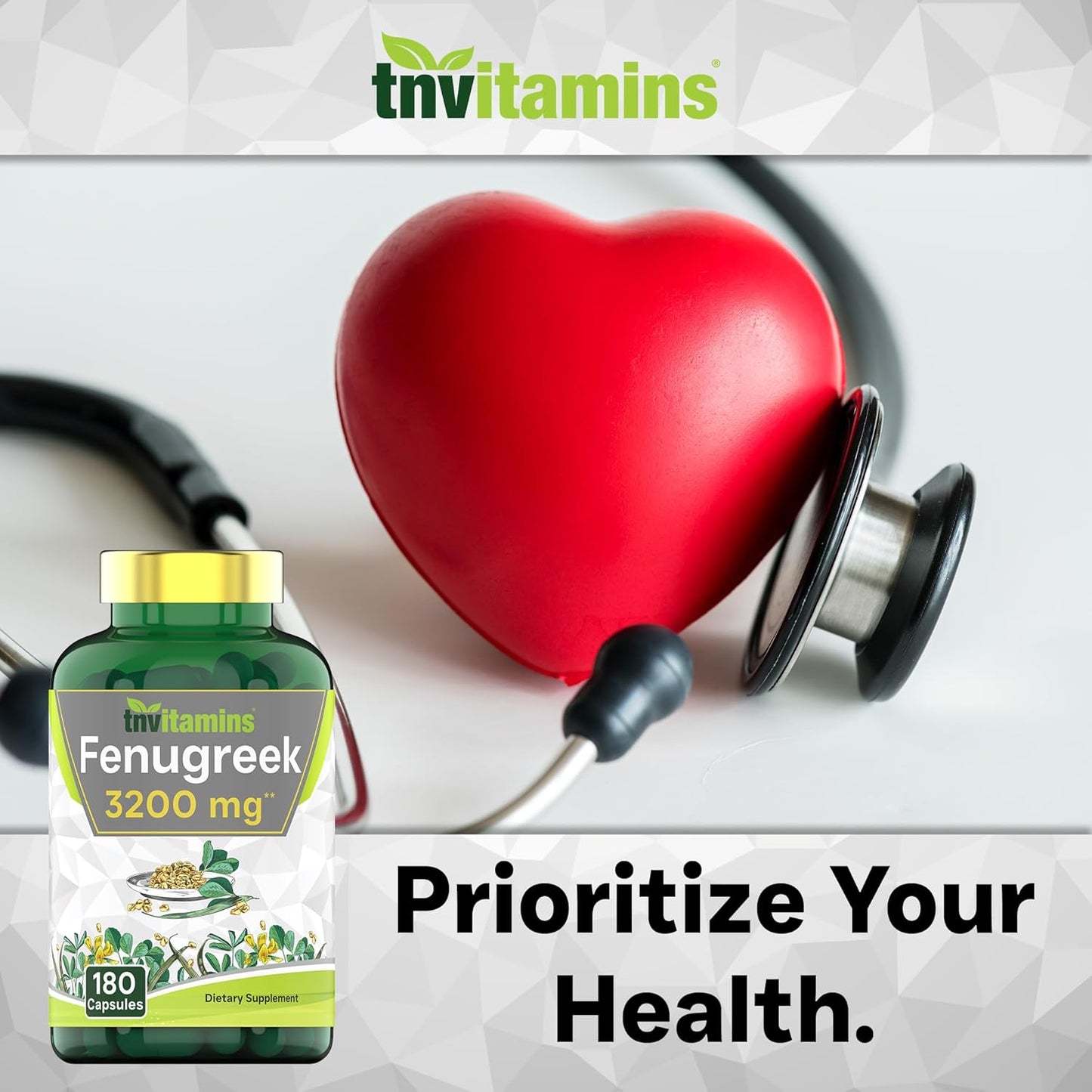 Fenugreek Capsules: 3200 mg - 180 Capsules | Fenugreek Supplement for Men & Women | Fenugreek Seed Powder Extract | Non-GMO | Made in The USA!