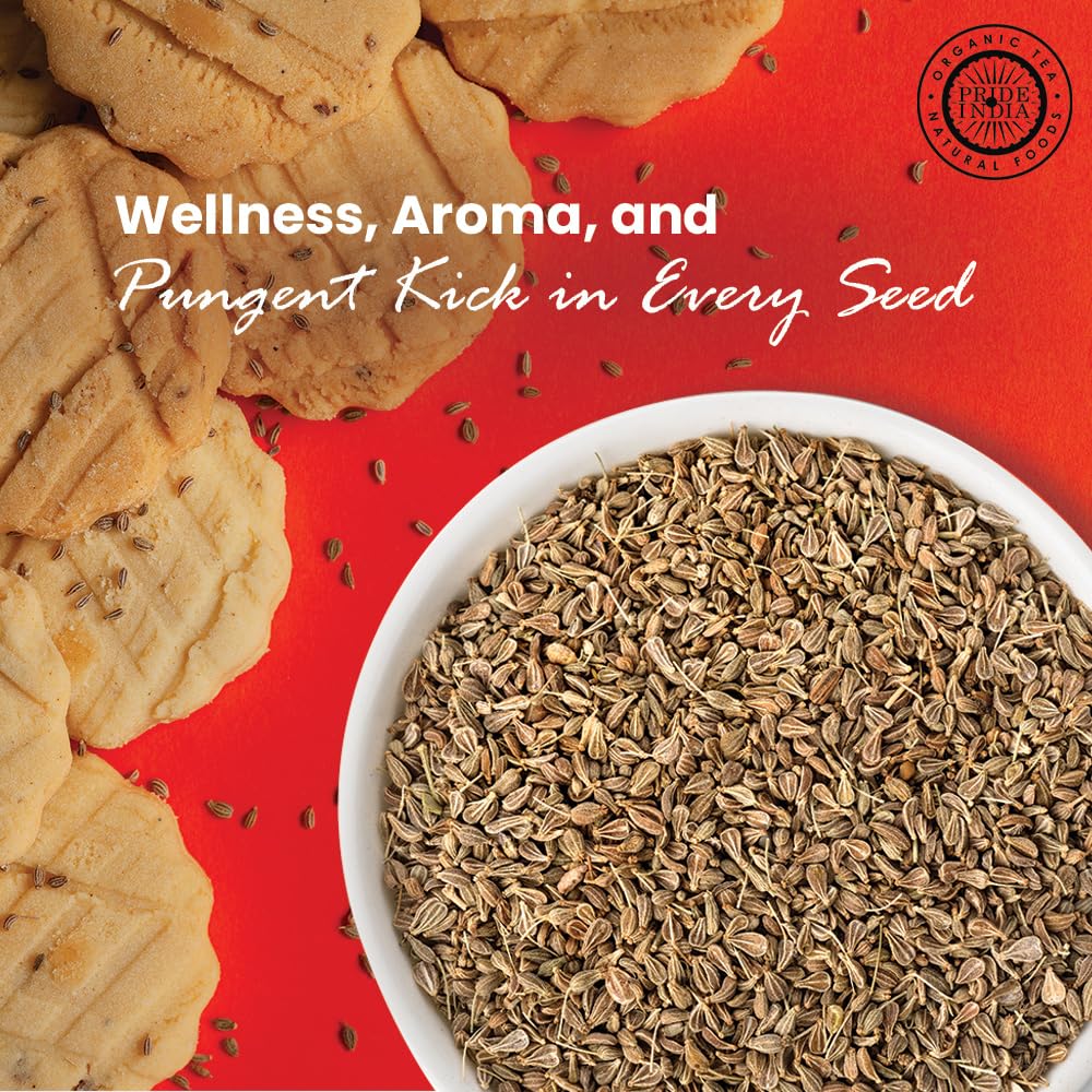 Pride of India – Ajwain Seed Whole – Gourmet Carom Seeds – Flavoring agent for Savory Dishes – Aromatic & Nutrient-Dense – Easy to Use – 2.1 oz. Dual Sifter Bottle