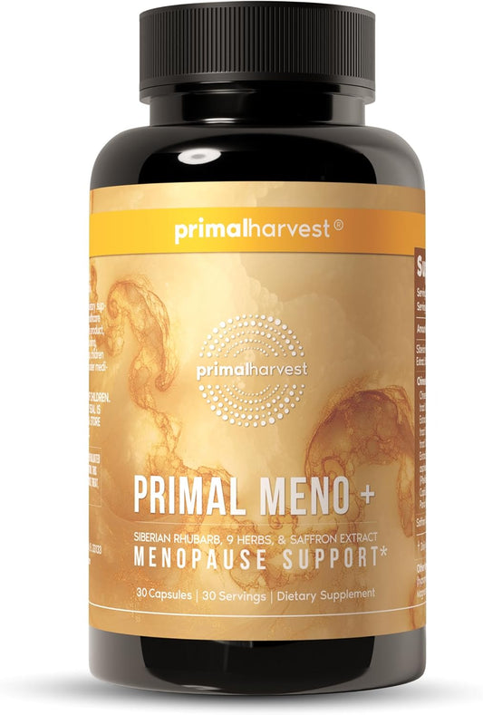 Primal Harvest Meno+ Menopause Support with Saffron & Chinese Herbs Support Mood, Menopausal Symptom Relief, & General Well-Being (1 Pack)