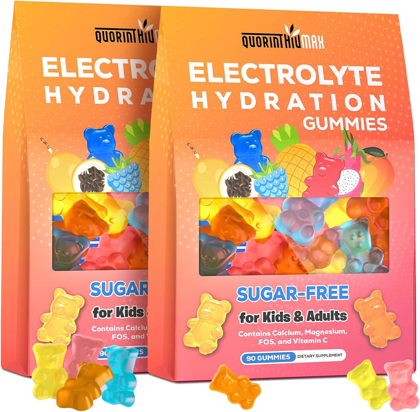 Electrolyte Gummies Sugar Free | Electrolyte Hydration Energy Gummies for Running & Sports - Energy Chews with Calcium & Vitamin C for Kids & Adults, Multiple Mixed Flavors, Gluten-Free, 180 Count