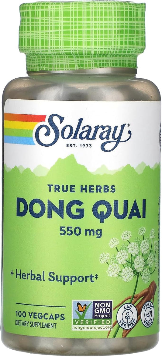 SOLARAY Dong Quai Root 550mg | Healthy Menstrual & Menopausal Support | Womens Health Supplement | Whole Root | Non-GMO, Vegan & Lab Verified | 180ct