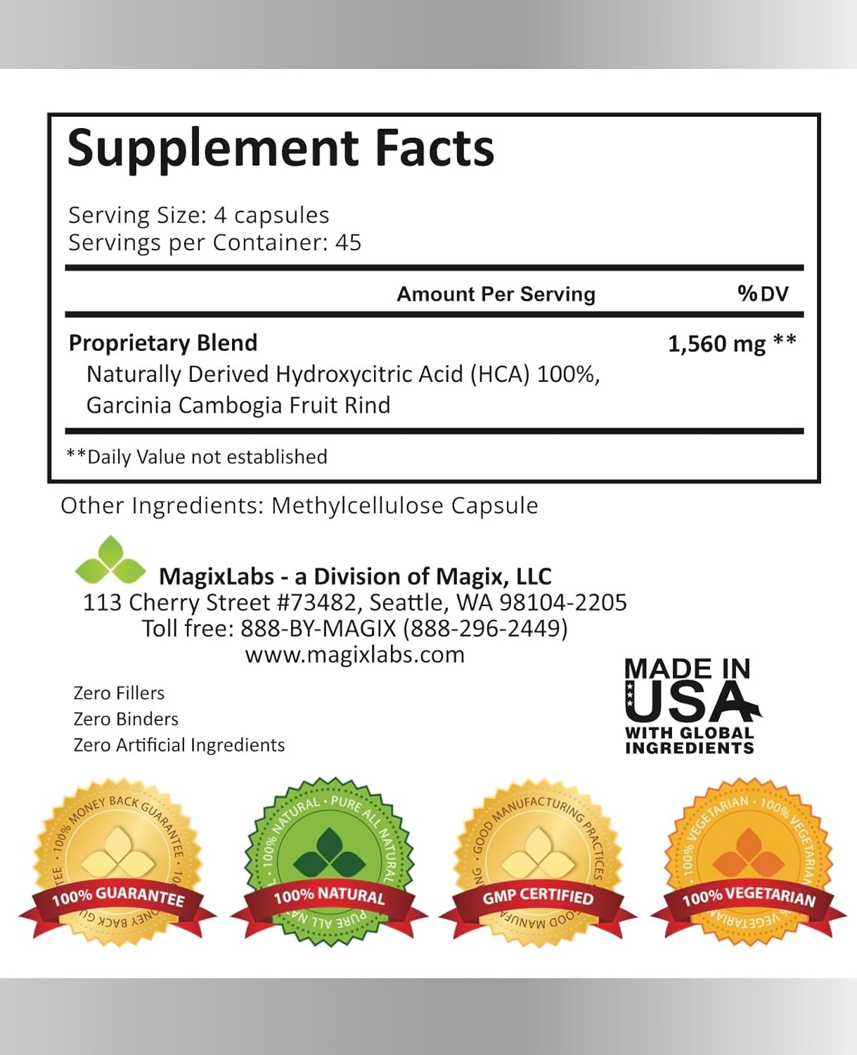 100% HCA Ultra Extreme Garcinia Cambogia Extract – 100% Pure All Natural – The Ultimate Fast Action Supplement