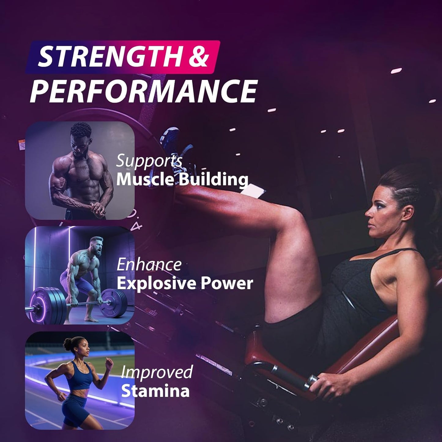 Creatine Monohydrate Gummies Complex 8500 MG for Men & Women, Creatine Monohydrate Supplement for Muscle Growth, Strength & Energy Support, Pre Workout Gummies 120 Count Blueberry