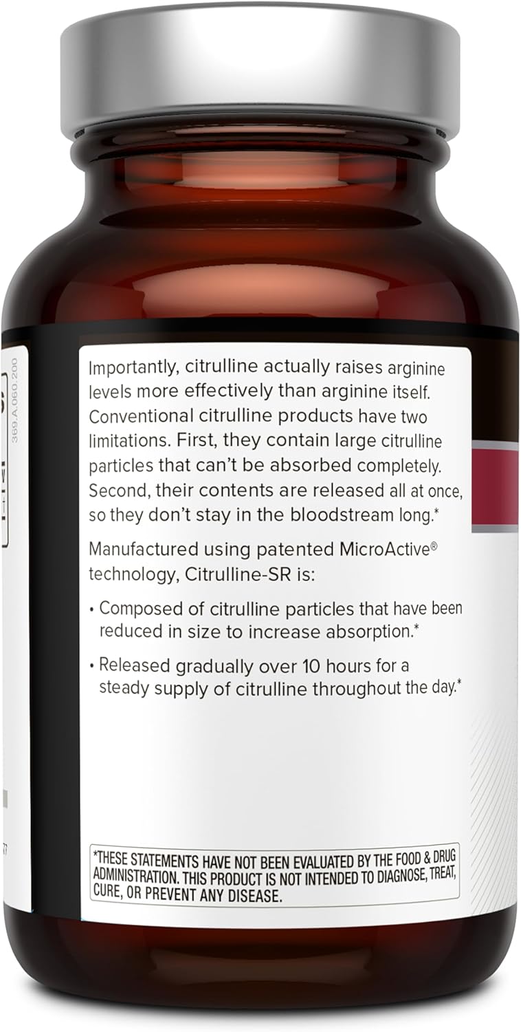 Quality of Life Citrulline-SR Sustained Release Matrix - Supports Healthy Aging & Circulation, 120 Vegetable Capsules