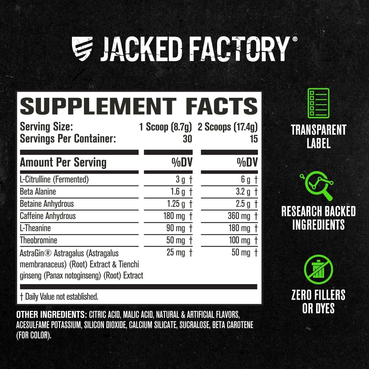 Jacked Factory NITROSURGE Pre Workout Supplement - Endless Energy, Instant Strength Gains, Clear Focus, Intense Pumps - NO Booster & Powerful Preworkout Energy Powder - 30 Servings, Sour Peach Rings