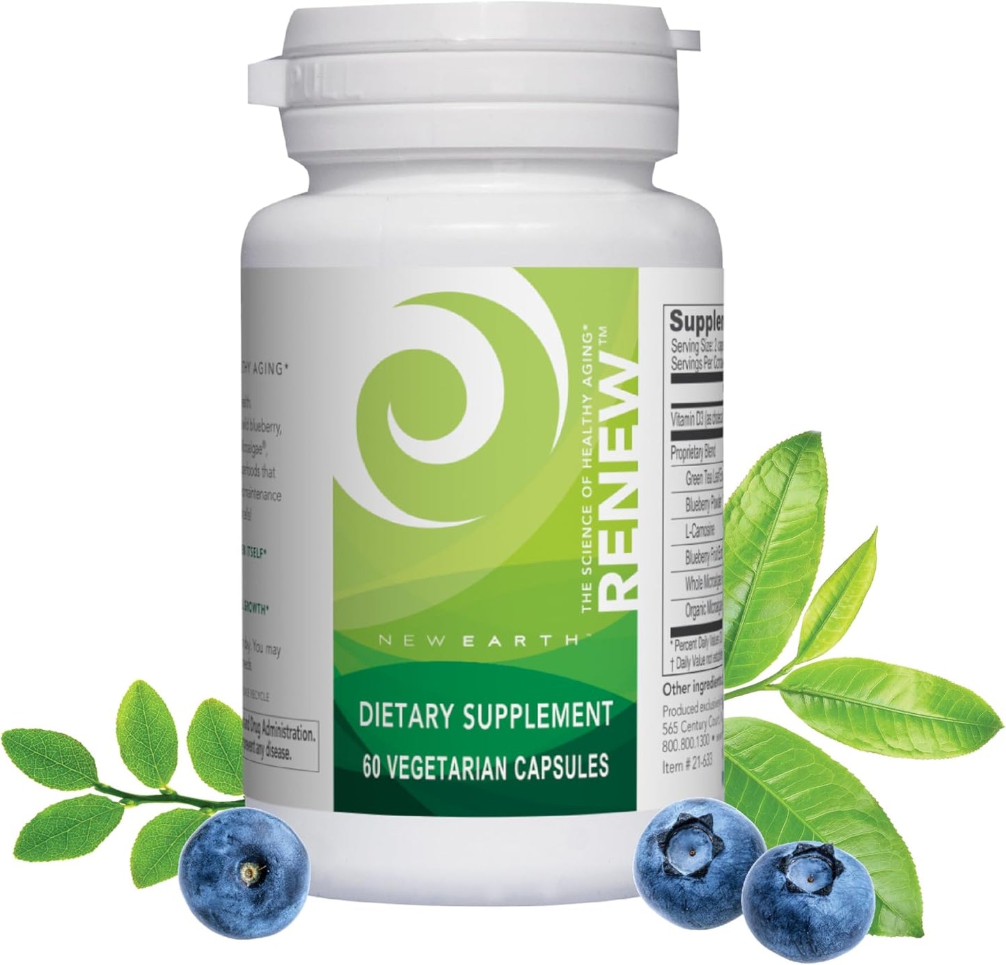 New Earth Renew - Support Cellular Health & Healthy Aging | Stem Cell Support Supplement with Antioxidants & Superfoods - 60 Capsules
