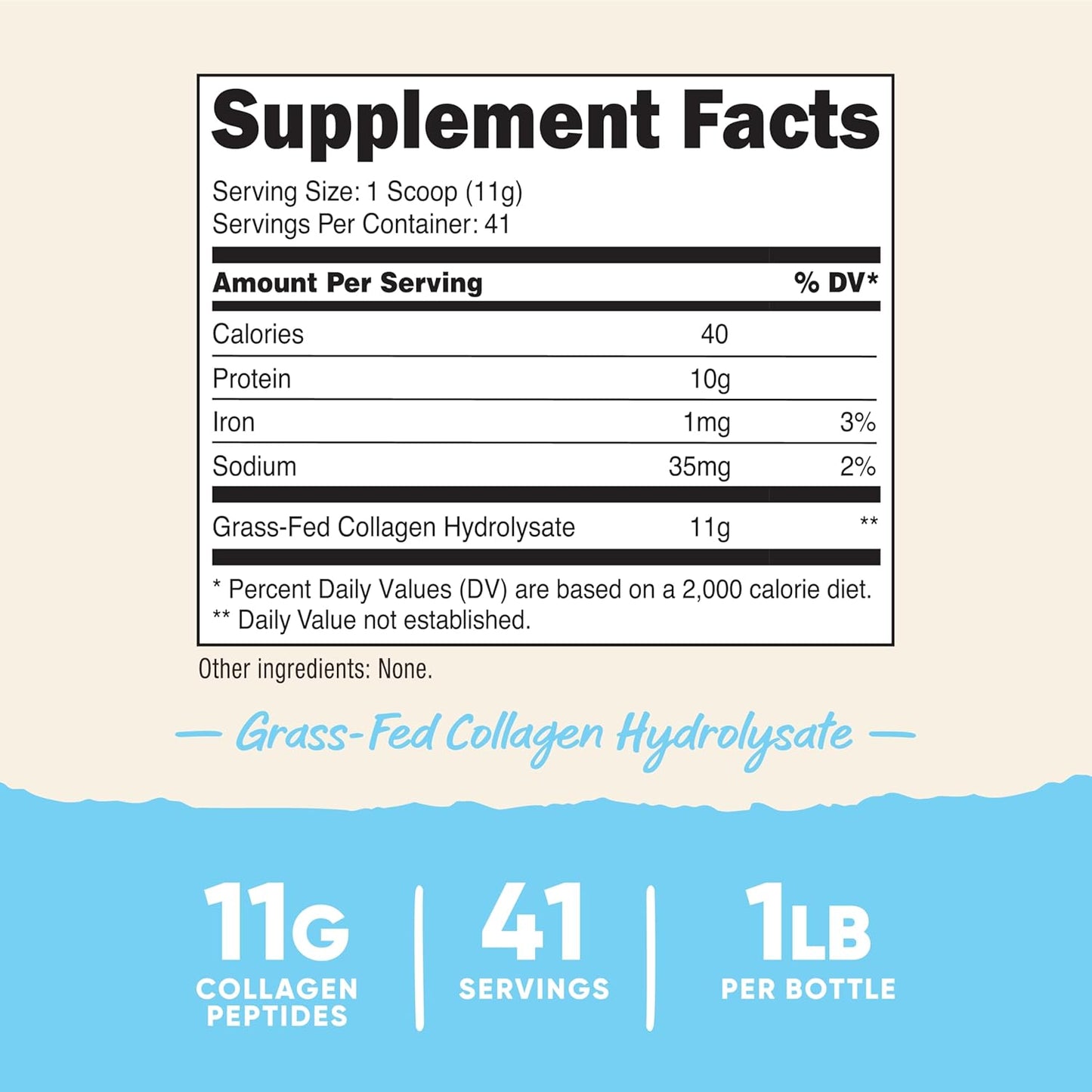 Nutricost Pure Collagen Hydrolysate (Bovine) Powder (3 Pack) - Grass Fed Bovine Collagen, 1LB Each