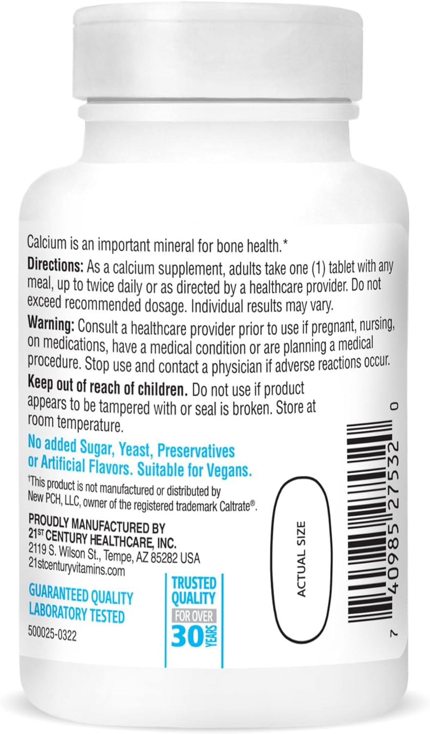 21st Century Calcium Supplement, 600 mg, 75 Count