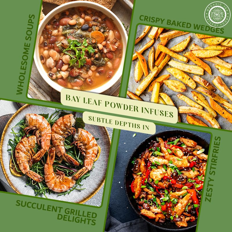 Pride of India – Bay Leaf Powder – Fresh & Authentic Bay Leaf Ground – Gourmet Spice – Good for Seasoning Stews/Soups/Tea – Easy to Use – 1.7 oz. Small Dual Sifter Jar